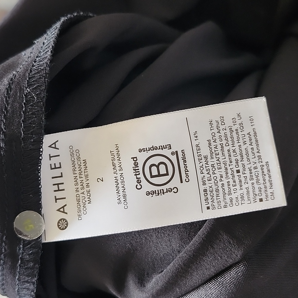 Athleta Savannah JumpSuit Black SzS - Picture 8 of 8